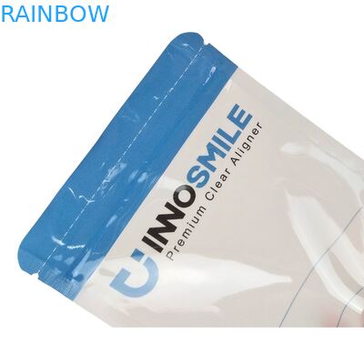 Zastosowalny biały torba z zamkiem do zębów przejrzysty wyrównanie opakowanie jednoosobowe przejrzysty z uszczelnieniem termicznym i wyrównaniem logo