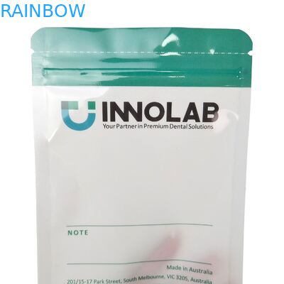 Konfigurowalna torba z zamkiem błyskawicznym na nakładki ortodontyczne z zgrzewem i przezroczystą folią mylarową z jednej strony