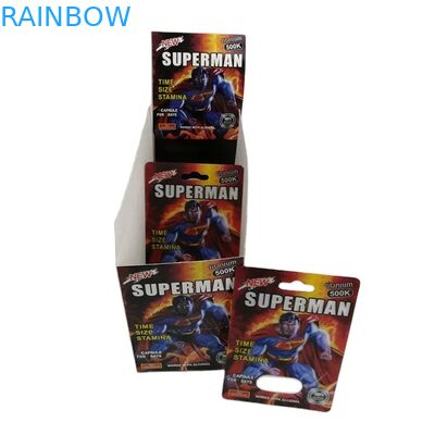 Sprzedaż hurtowa niestandardowych kapsułek Rhino 100k 150k 200k na wzmocnienie, leków, opakowanie 3D z kartą i papierowym pudełkiem ekspozycyjnym