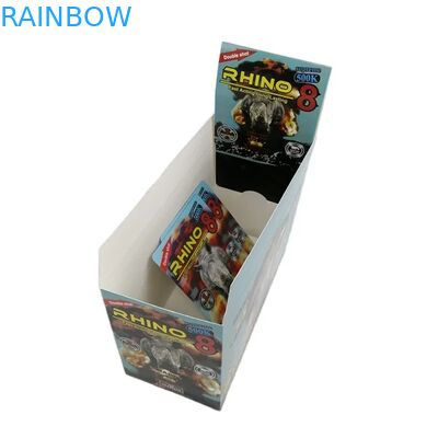 Sprzedaż hurtowa niestandardowych kapsułek Rhino 100k 150k 200k na wzmocnienie, leków, opakowanie 3D z kartą i papierowym pudełkiem ekspozycyjnym