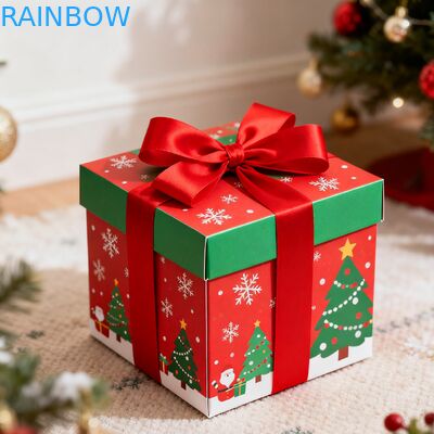 Podlegające recyklingowi, biodegradowalne, prostokątne pudełka podarunkowe Kraft, składane, pokryte taśmą, powłoka UV, maty, na zamówienie