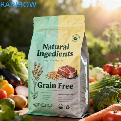 Niestandardowe biodegradowalne opakowania na karmę dla zwierząt, worki Mylar z bocznymi zakładkami, torebki na karmę dla psów i kotów, torby z zamkiem błyskawicznym i zaworem