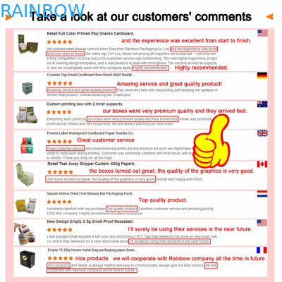 Skrzynka papierowa o wielkości niestandardowej z przejrzystym wyświetlaczem okiennym i grubością 350 g dla opakowań spożywczych