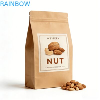 Spersonalizowany cyfrowy druk papieru pakowego Kraft zgrzewany termicznie worek stojący z oknem na karmę dla zwierząt i przekąski, odporny na wilgoć