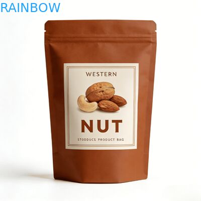 Spersonalizowany cyfrowy druk papieru pakowego Kraft zgrzewany termicznie worek stojący z oknem na karmę dla zwierząt i przekąski, odporny na wilgoć