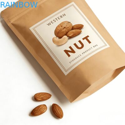 Spersonalizowany cyfrowy druk papieru pakowego Kraft zgrzewany termicznie worek stojący z oknem na karmę dla zwierząt i przekąski, odporny na wilgoć