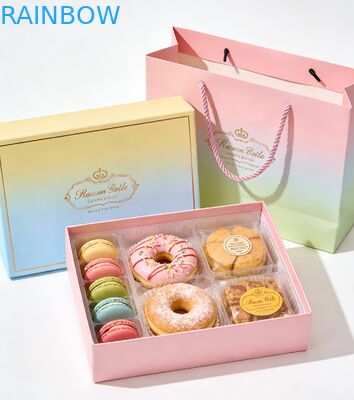 Premium Food Grade Składana podstawa i pokrywka Pudełko na ciasto Sushi Makarony Desery Piekarnictwo Pudełko prezentów zestaw z torebką papierową