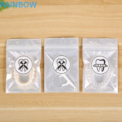 Niestandardowe płaskie zamki zamkowe Mylar One Side Transparent Zipper Retainers For False Tooth Clear Aligner Packaging Bag