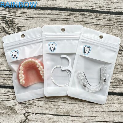 Niestandardowe płaskie zamki zamkowe Mylar One Side Transparent Zipper Retainers For False Tooth Clear Aligner Packaging Bag