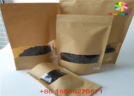 Wielokrotnego użytku Dostosowane torby papierowe Pokrowiec na żywność Stand Up Ziplock Odporność na zapach z oknem