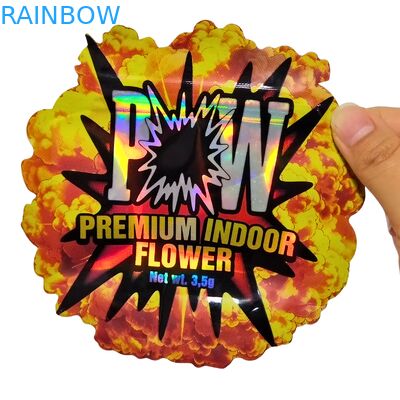 Niestandardowe holograficzne, zapachoodporne, zabezpieczone przed dziećmi torby Mylar z zamknięciem strunowym do pakowania przekąsek