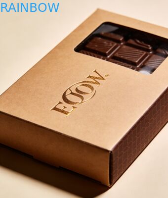 Niestandardowe biodegradowalne pudełko z papieru kraft klasy spożywczej z przezroczystym okienkiem do pakowania batonów czekoladowych