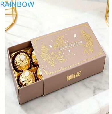 Opakowania na niestandardowe pudełka czekoladowe z wytłaczanymi wzorami, bezpieczne dla żywności, opakowania w formie szuflady