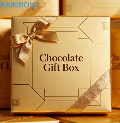 Niestandardowe drukowanie złota folia Stamped ślubne pudełko prezentów z przejrzystym oknem dla słodyczy i czekolady