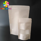 Biały Doypack Stand Up Coffee Woreczki Ziplock Kraft Paper Bags Z Clear Window / Zipper