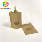 Ziplock Stand Up Dostosowane torby papierowe Okrągłe okno wielokrotnego użytku do pakowania w przekąski