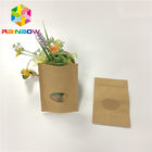Ziplock Stand Up Dostosowane torby papierowe Okrągłe okno wielokrotnego użytku do pakowania w przekąski