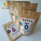 Opakowanie żywności bez zgrzewania na gorąco Stand Up Kraft Paper Zipper Bag for Nuts / Protein Powder