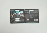 Pigułka Medycyna Dwie kapsułki Blister Opakowanie karty Rhino 69 Karta z plastikową pokrywką Butelka