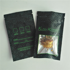 1g Torby na chwasty Kush Medical Cannabis Torba do pakowania Druk UV Czarny woreczek z przezroczystym okienkiem i zamkiem błyskawicznym