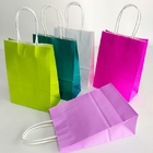 Składane wklęsłodrukowe torby CMYK Kraft Paper Handles