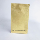 Niestandardowe zaakceptowane biodegradowalne torby z brązowego papieru pakowego z czterema uszczelnieniami i zamkiem błyskawicznym
