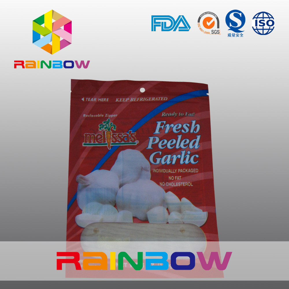 Opakowanie plastikowe woreczki ze świeżego obranego czosnku / torebka z zamkiem błyskawicznym Mylar