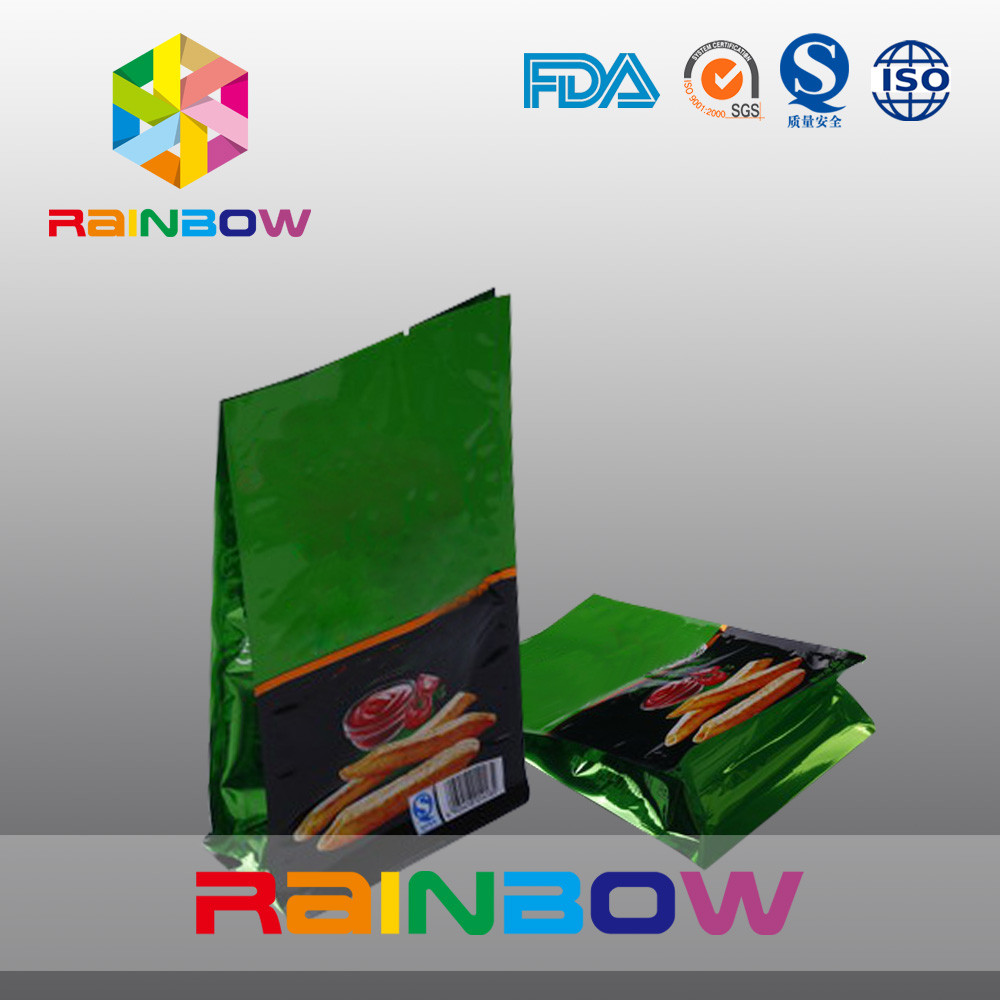 Plastikowe błyszczące wykończenie Płaskie dno Wstań Chips Opakowanie worek z wycięciem łezki