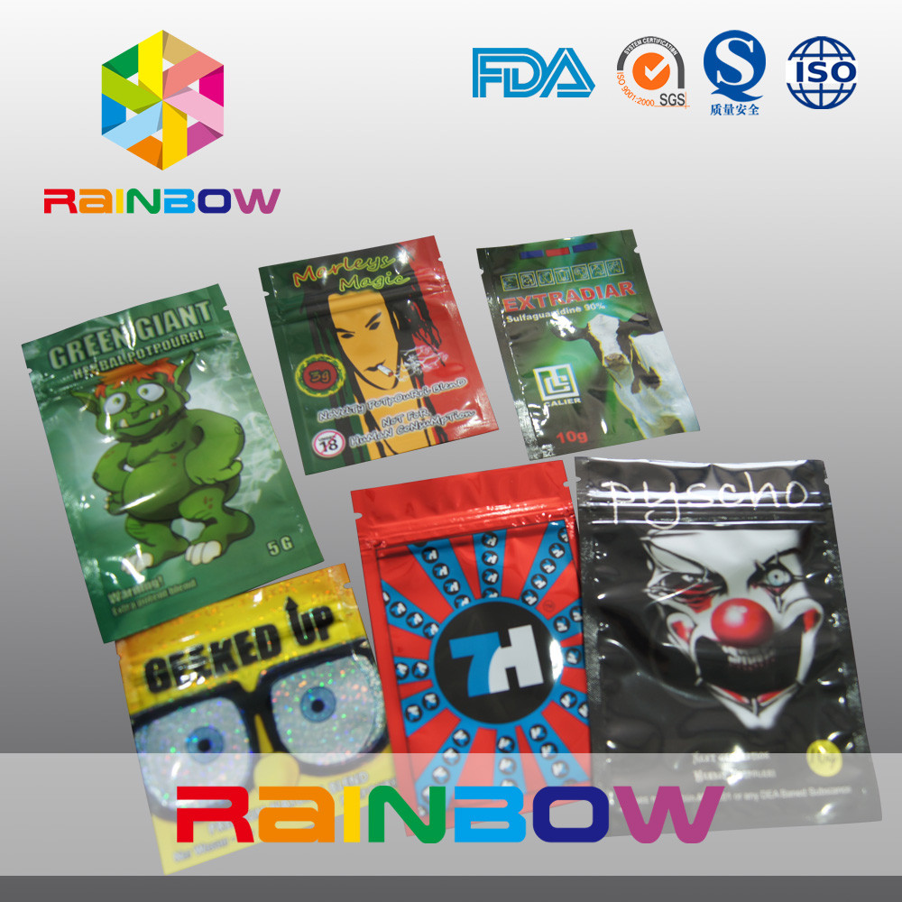 Opakowanie z 3 stronami Opakowanie ziołowe z kadzideł / Torebka z zamkiem błyskawicznym Potpourri