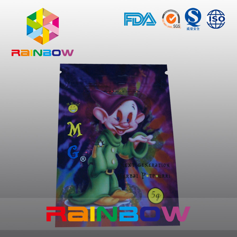 5g OMG Three Side Seal Ziołowa torba na kadzidełka z zamkiem