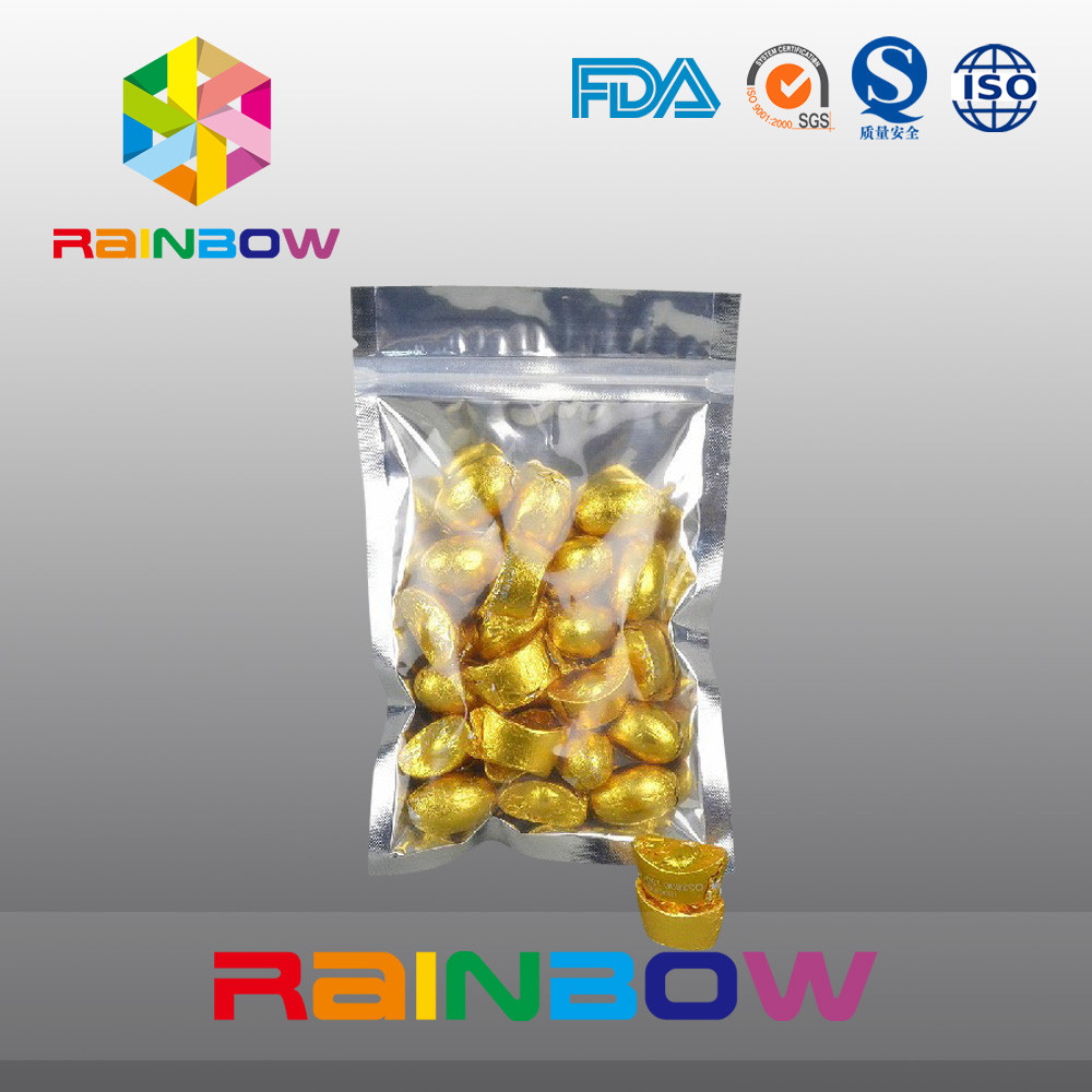 100g Torebki na przekąskę Opakowanie Przód Folia na plecy Transprent z zamkiem