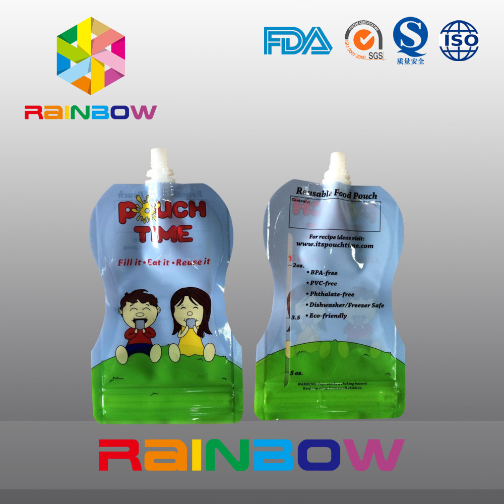 Bezpłatna torba typu stand-up 5 Oz Stand For Babay Food With Zipper Reclosbale