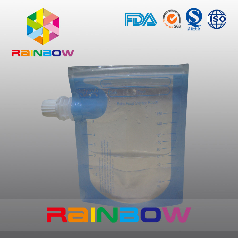 Torebka z bocznym klinem Transprent do wody / napojów, Doypack z zamkiem błyskawicznym