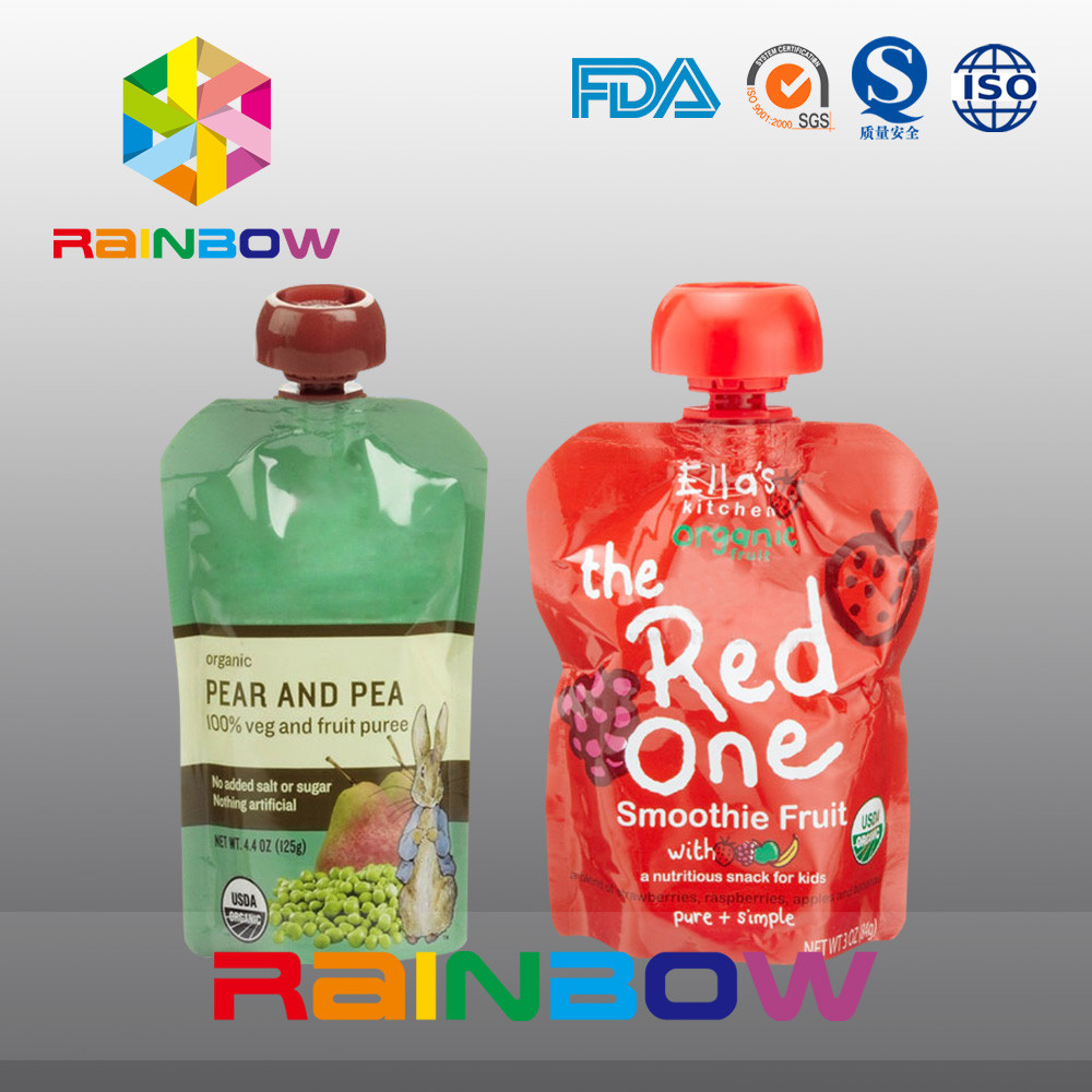 140 ml 200 ml ponownie wyciskane woreczek na wyściółkę dla niemowląt z podwójnym zamkiem