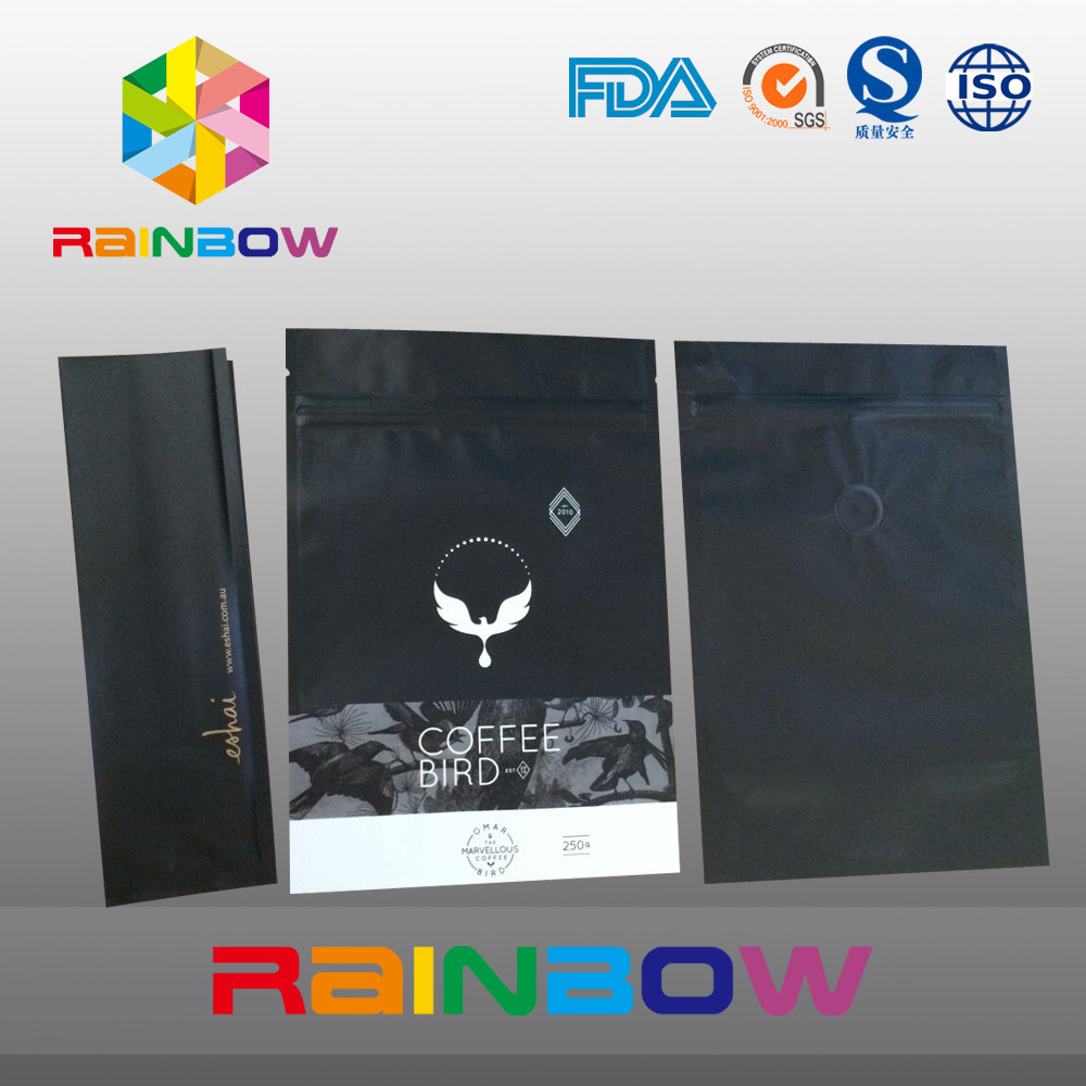 Matt Black Stały rodzaj torebki foliowej z workiem foliowym Worki opakowaniowe z trawnikiem Valve