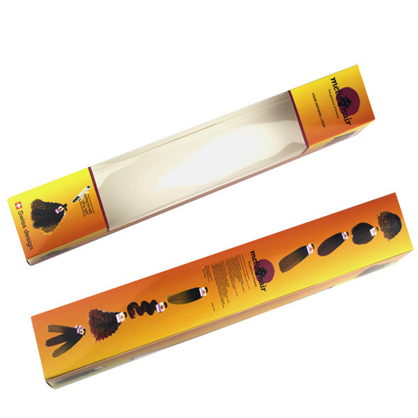 Przedłużanie włosów Opakowanie kartonowe z przezroczystym okienkiem, pudełko papierowe przedłużające włosy