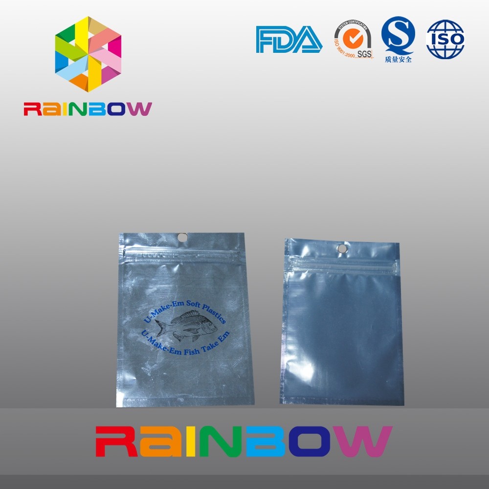 Przednia przezroczysta tylna folia saszetka na karmę z zamkiem błyskawicznym, torba na przynęty