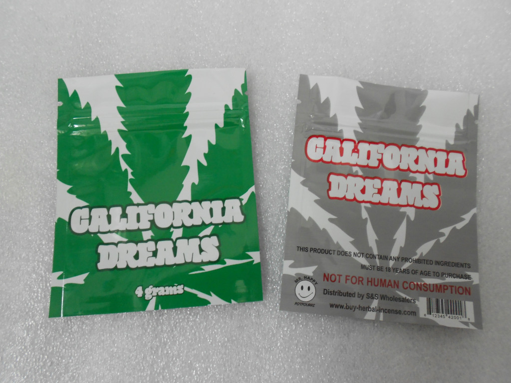 California Dream Herbal Incens Bag / Mylar Zipper Research Chemcial Pill Saszetka