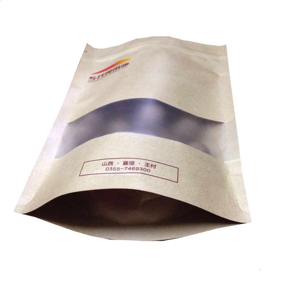 Matte Finishing Kraft Paper Torba z nasionami dyni Ziplock i okna