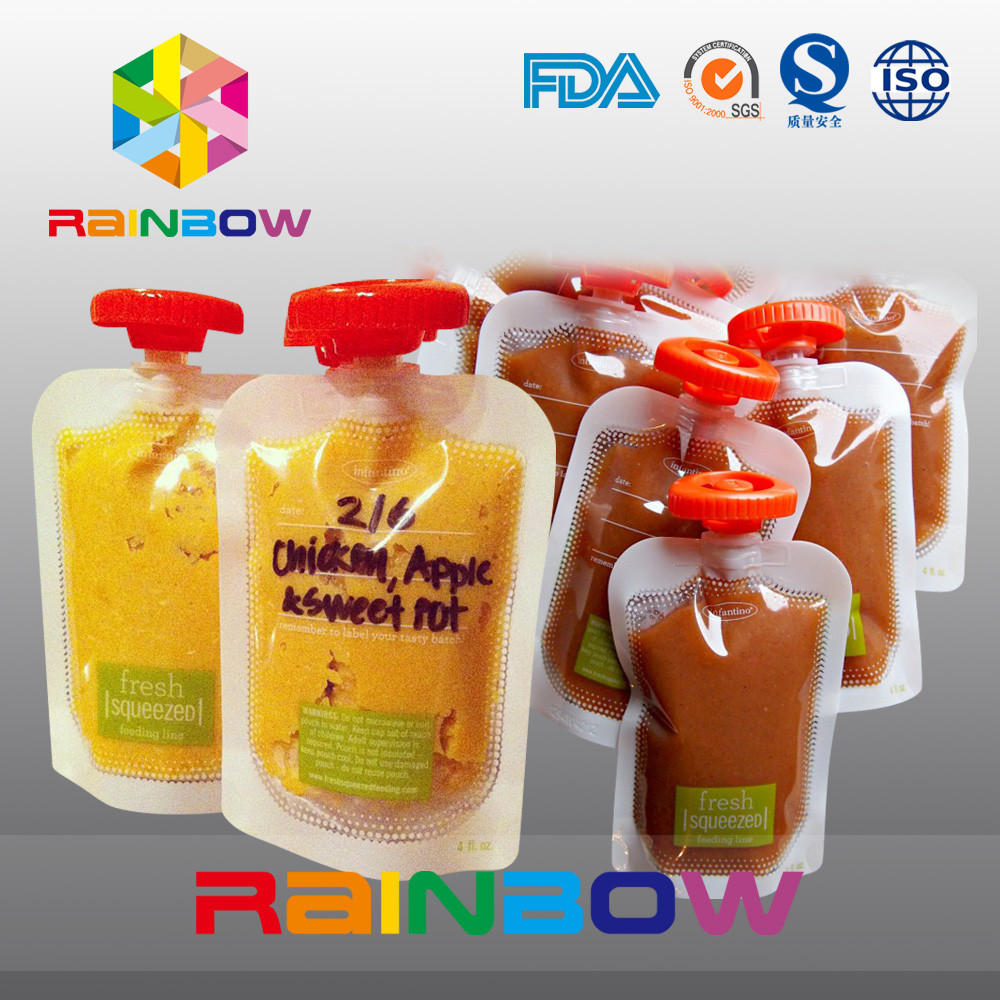 Wyczyść samodzielną wylewkę do dżemu / soku, torebkę do wielokrotnego użytku do pakowania żywności dla dzieci