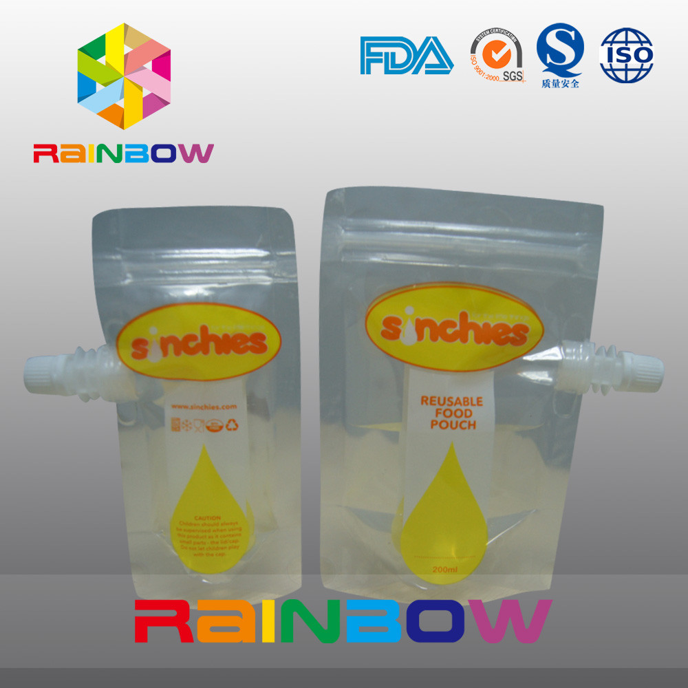 Stand Up Liquid Juice Pouch, zamki wipiowe woreczków druku wklęsłego