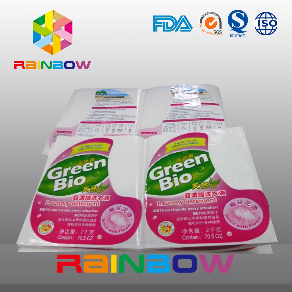 Wodoodporna plastikowa butelka naklejki Samoprzylepne etykiety termokurczliwe do butelek z ciekłym detergentem