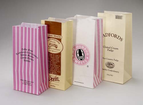 Dostosowane logo Kraft Paper Bags Take Away Fast Food / Bread / Shopping Bag