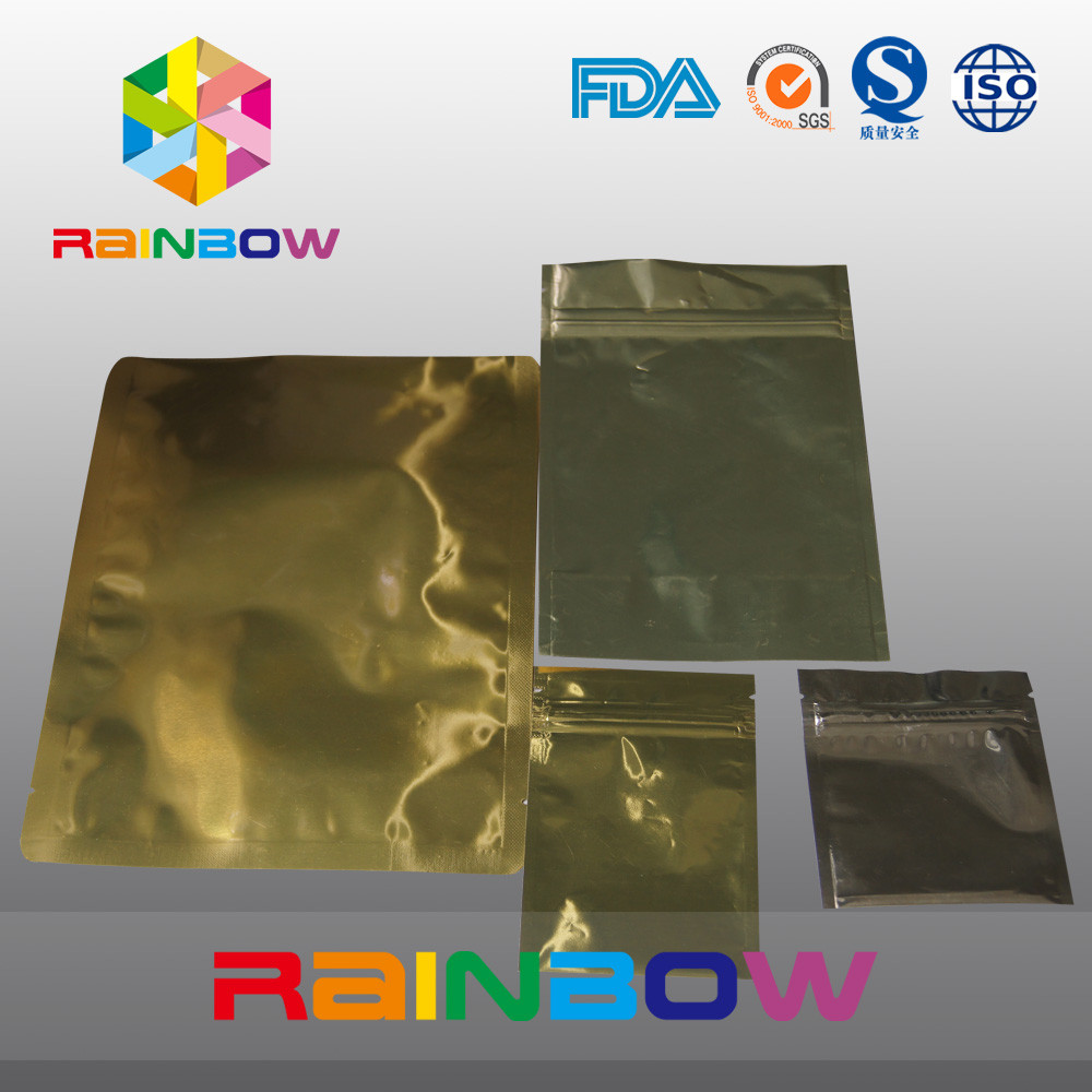 Złota folia aluminiowa antystatyczna torba na zamek błyskawiczny etui do pakowania produktów elektronicznych