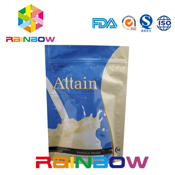 Wygładzająca drukowana folia aluminiowa Proszek z białka serwatki Packaigng Etui z zamkiem