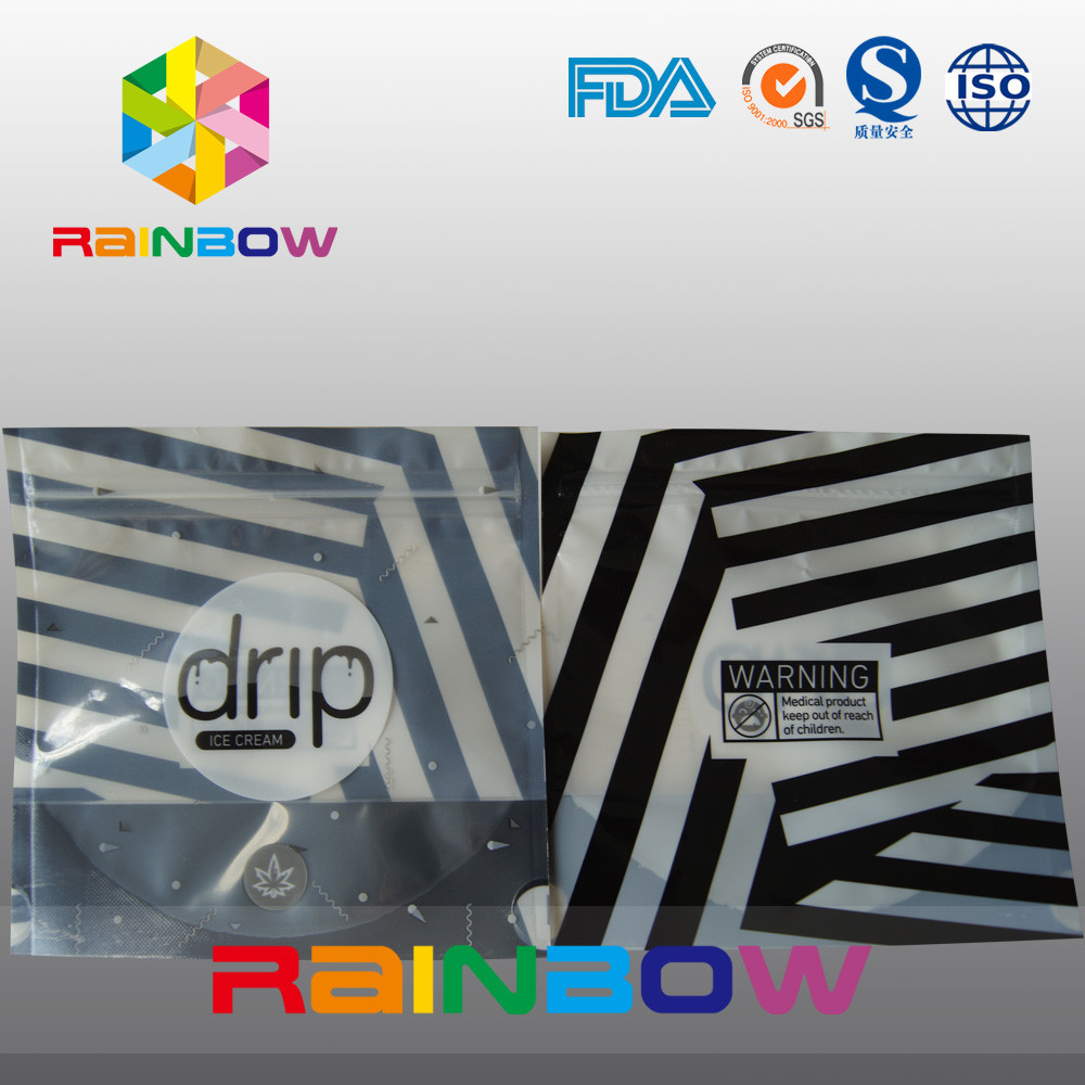 Zebra Stripes Stand Up Noni Drip Bag, stylowa kompozytowa mylarowa saszetka