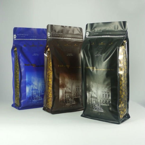 Płaskie dno wykończone matową folia aluminiową pokrowiec, srebrny Tin Tie Coffee Packaging Bag