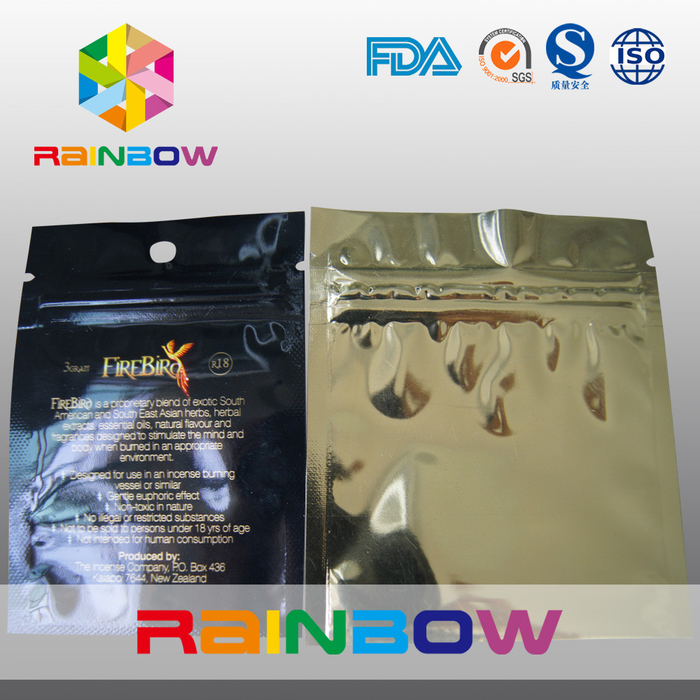 Płaski, trójstronny, zapinany na zamek foliowy z mylarowym otworem