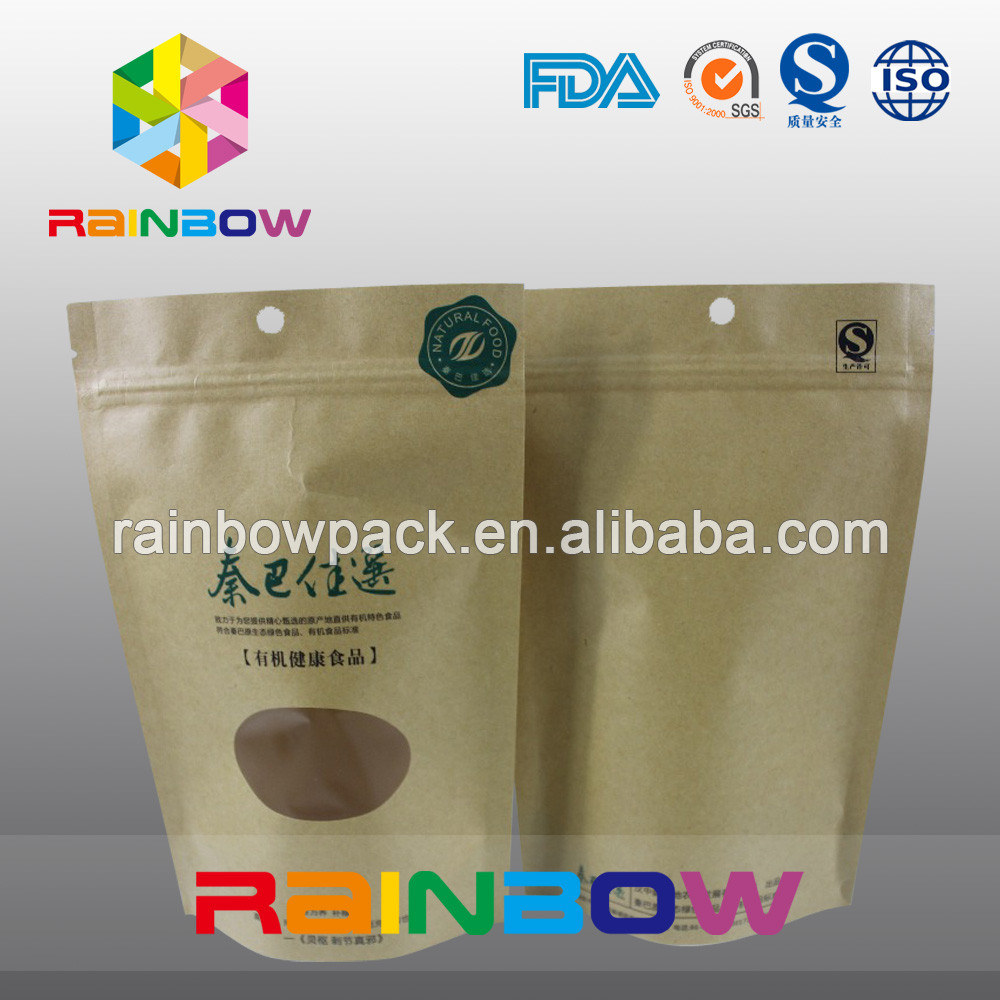 Recykling 2oz Kraft Paper Doypack Stand Up Coffee Bags z okienkiem