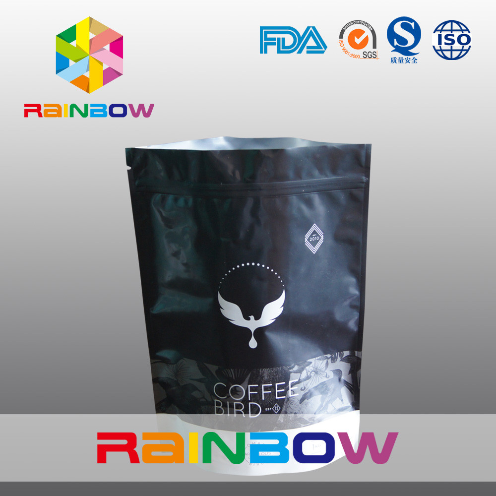 Niestandardowe drukowanie 250g Matt Stand Up Ziplock Coffee Bean Bags With Valve